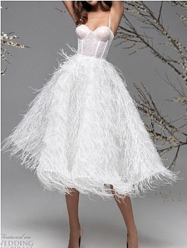 Ladies White Tassel Sleeveless Evening Dress