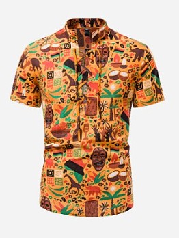 Wholesale Casual Printing Men's Short Sleeve Shirt GKT0428110OA 