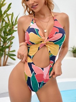  Sexy Backless Hollowed Out One-Piece Swimsuit
