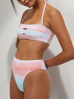  Gradient Color Halter 2 Piece Bikini Sets