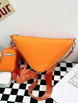  Simple Fashion Solid Color Triangle Shoulder Bag