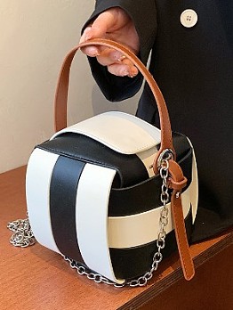 Fashion Stylish Black White  Contrast Color  Shoulder Bags