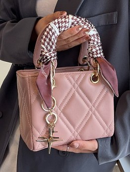 Shopping Street Rhombus Lattice  Pendant Shoulder Handbags