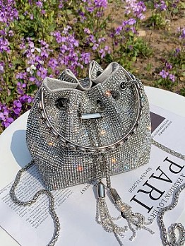  Stylish Rhinestone Metal Chain Shoulder Bags