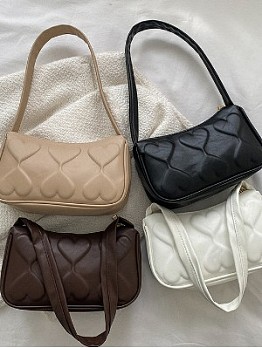 Dating  Heart Pure Color One  Shoulder Bags