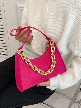  2022 Pure Color Chain PU Women's Handbags