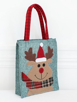  Christmas  Cute Cartoon  Linen  Gift Handbags