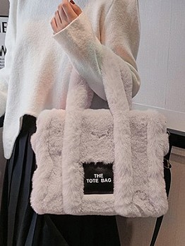 Casual  Plush  Large Capacity Shoulder  Handbags Tote Bag