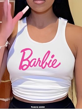  Letter Printing Women's Tank Tops 