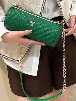  Fashion Embroidered Leaf Chain Shoulder Bags