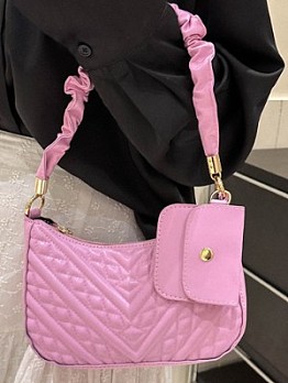  Simple Pure Color PU Texture Women's Handbags