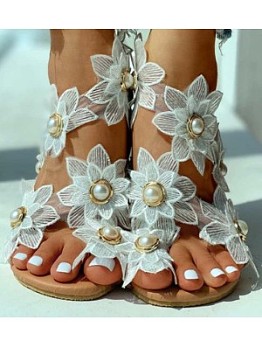 Chic Bohemian Style Lacework Beading  Sandals