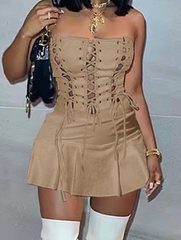  Sexy Lace Up Hollowed Out Dress For Women