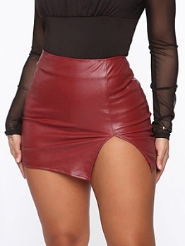  Sexy Leather Slit Mini Skirts