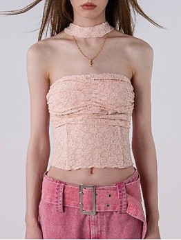  Summer Lace Strapless Tank Tops For Women 