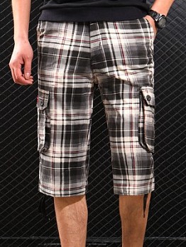 Summer Casual Plaid Multi-Pocket Men's Short Pants