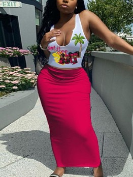 White 2-Piece Sleeveless Skirt Set