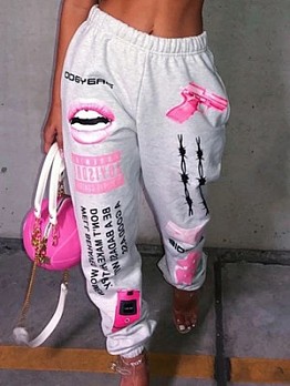  Women's Casual Sports Printing Pants