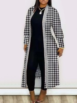 Fall Fashion Printing Long Sleeve Long Cardigan Coat
