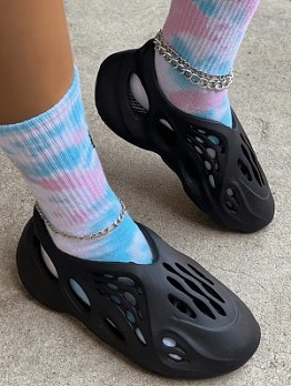 Plain Round Toe Flat Solid EVA Sandals