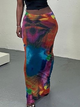 Fall Print Fitted Bodycon Skirts