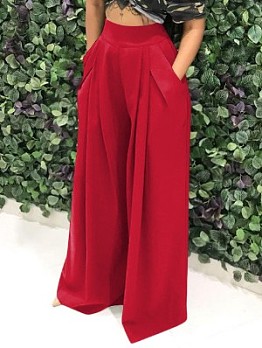 Fall Causal Solid Wide Leg Pants