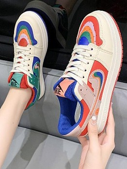Colorblock Lace-Up Sneakers