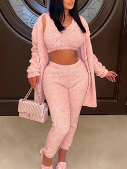 Solid Color 3 Pc Long Sleeve Pants Sets