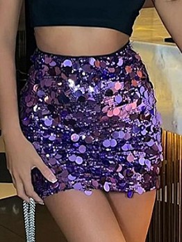 Sequin High Rise Bodycon Skirts