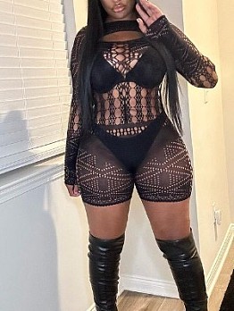 Hollow Out Bodycon Long Sleeve Seductive Rompers