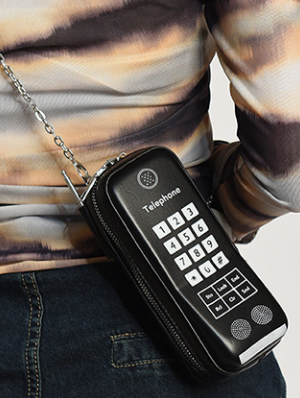 Colorblock Phone Pattern Zipper Shoulder Bags