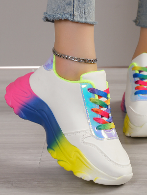 Lace Up Rainbow Sports Sneaker