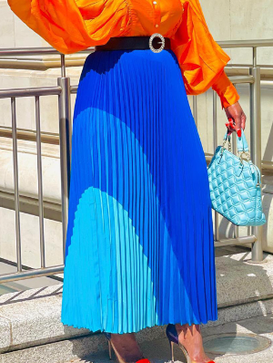 Pleated With Belt A-line Skirts