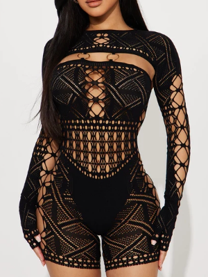 See Through Cutouts Bodycon Rompers