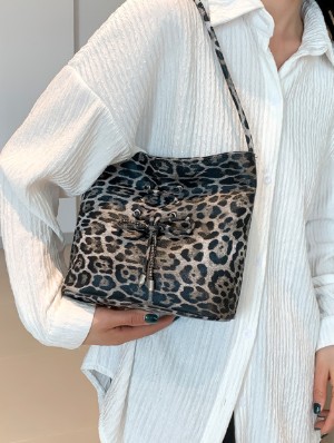 Leopard Leopard Pattern Zipper Shoulder Bags