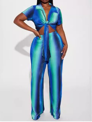 Tie-wrap High Rise Cropped Trouser Sets