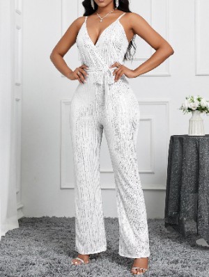 Patchwork Terylene Mid-rise Jumpsuits