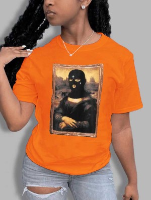 Portrait  Abstract Printed Loose T-shirts