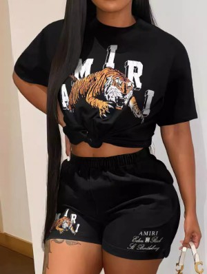 Tiger Letter Printed Loose Short Sets