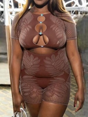 Hollow Out See Through Bodycon Rompers