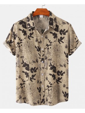 Abstract Printing Short Sleeve Loose Shirts