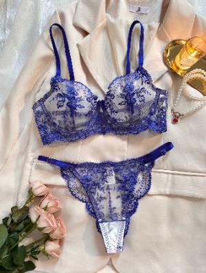 Embroidery Flower Lacework Bra Sets