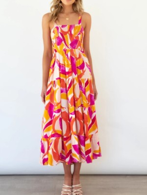 Printed Bohemian Baggy Sleeveless Dresses