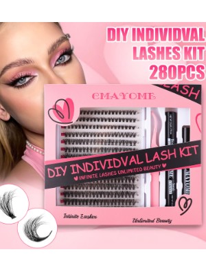 10-18mm Diy Lash Extension Multi-layered False Eyelashes With Eyelash Glue Kit