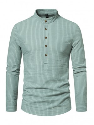 Striped Crewneck Cargo Shirts