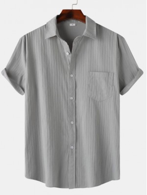 Solid Color Cotton Loose Shirts