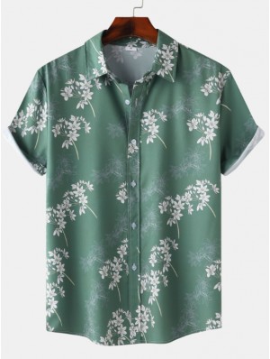 Floral Cotton Loose Shirts For Men