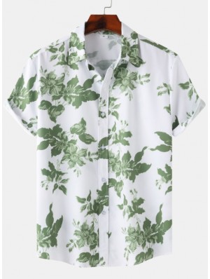 Floral Cotton Loose Shirts For Men