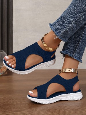 Solid Color Wedge Sandals