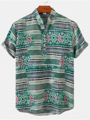 Geometric Pattern Striped Bohemian Shirts